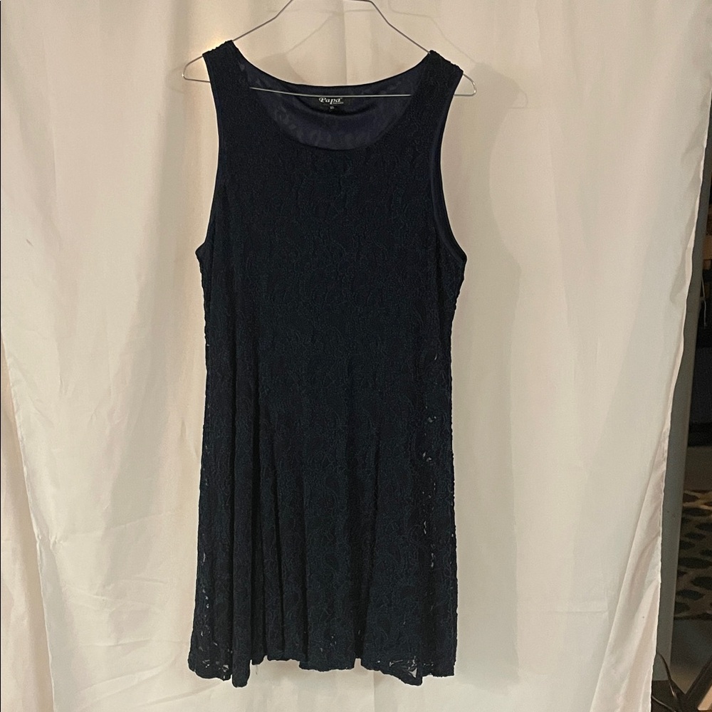 Elegant Navy Blue Lace Dress